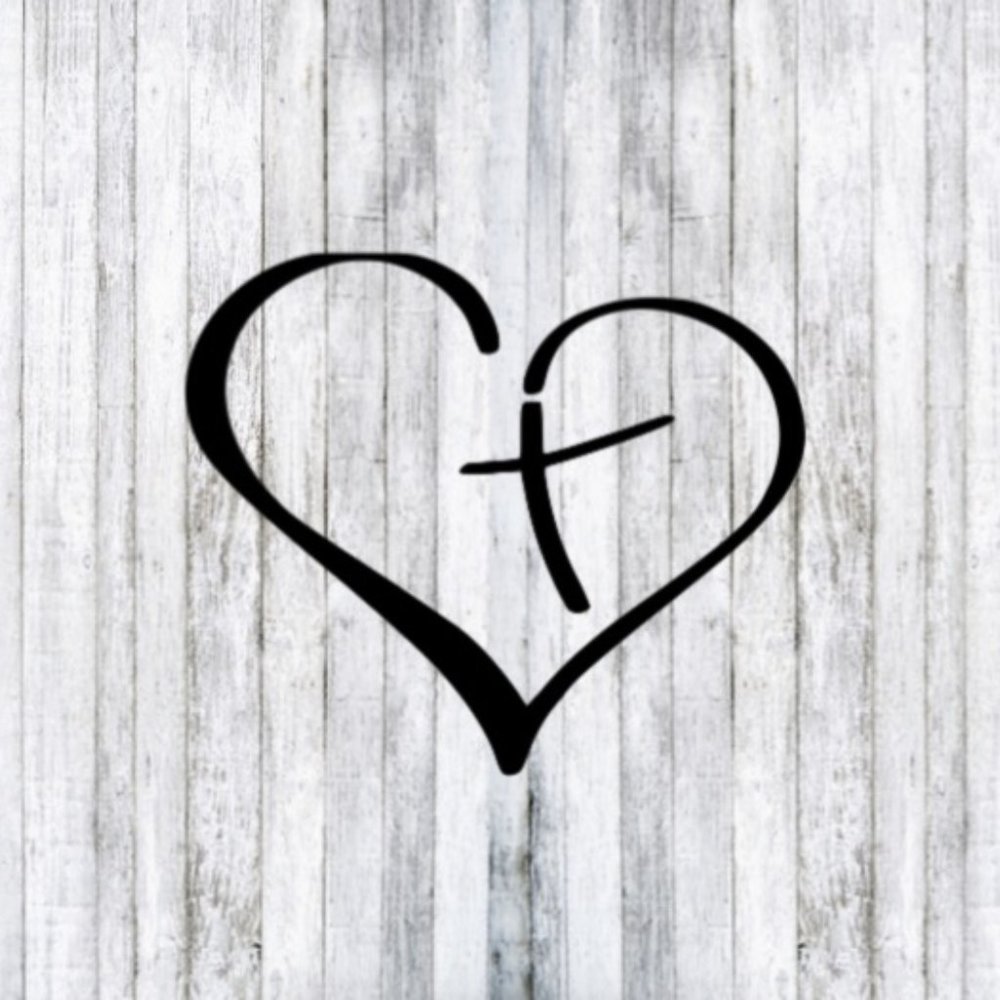 COPY - Cross & Heart Religion Christ Car Window D…